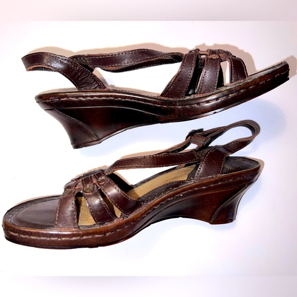 Dockers Brown Leather Slingback Sandals – Size 6.5–7 – Pre-Owned - Picture 1 of 7